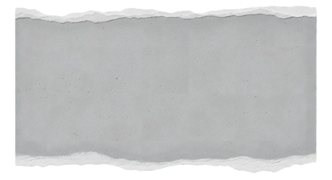 Grey torn paper with rough edges for your design isolated on transparent background