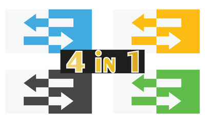4-in-1 Data Transfer Arrows Icon Set
