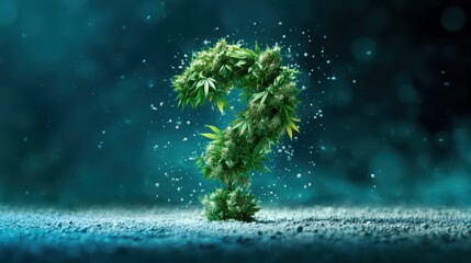 Creative representation of nature through a green question mark symbolizing curiosity