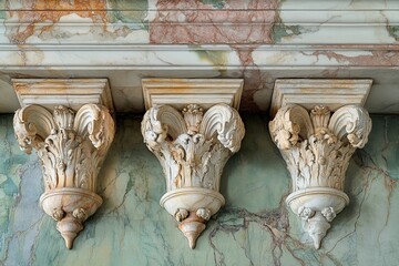 Marble classic pillars archway architectural decoration in fine arts museum of Saint Petersburg Stieglitz State Academy of Art and Design