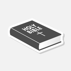 Holy bible book icon sticker isolated on gray background