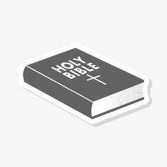 Holy bible book icon sticker isolated on gray background