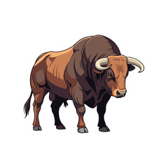 bull with a white background