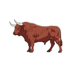 bull with a white background