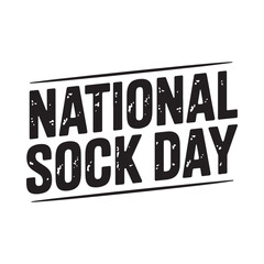 National sock day stamp text design for celebrations