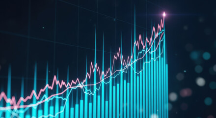 Captivating Financial Growth Chart Displaying Bull Market Trends and Investment Opportunities with Rising Stock Prices and Economic Prosperity in a Dynamic Market Environment