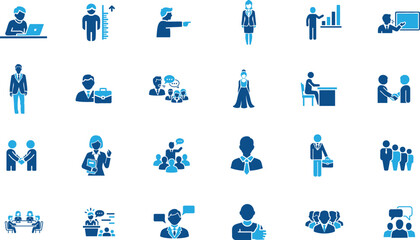 Fototapeta premium Business People Filled Icon for Teamwork and Leadership