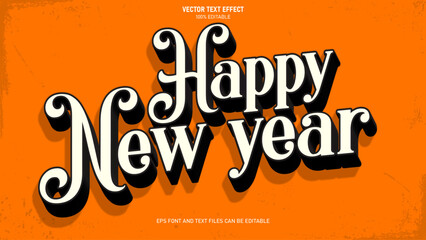 Happy new year 3d style text effect