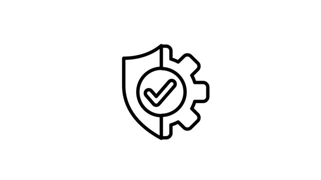 Security, safety, shield protection management icon animation. Secure, safe, protect, guard, privacy, defense manage animated symbol