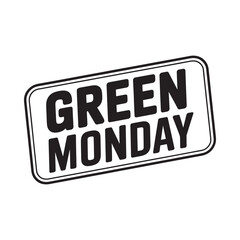 Green monday sale promotion stamp or label