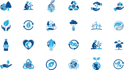 Environment icon for nature protection concept