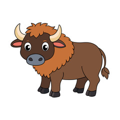 Cartoon buffalo vector Illustration