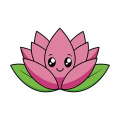 lotus flower with leaf Vector