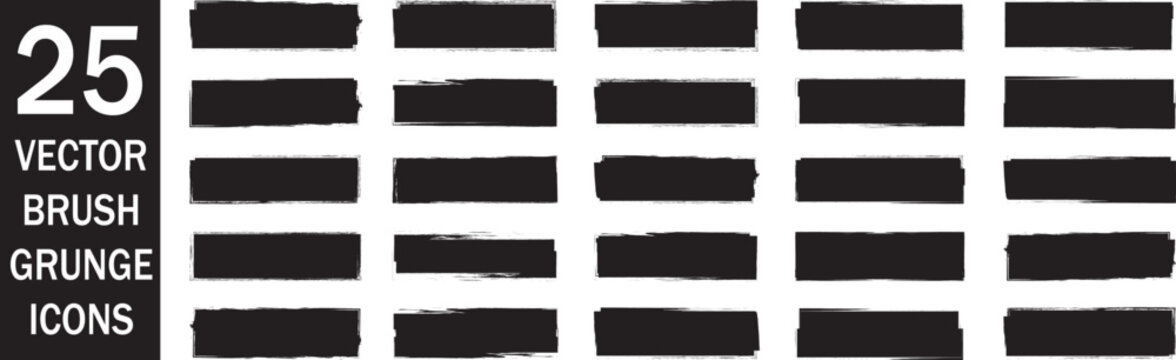 Brush strokes vector. paint ink brush, brush strokes, brushes lines frames, box freehand grunge brush illustration. artistic design element, paint smear, ink splatter, creative graphic element.