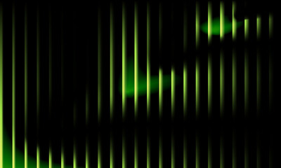 Glowing green vertical light streaks on deep black abstract gradient background