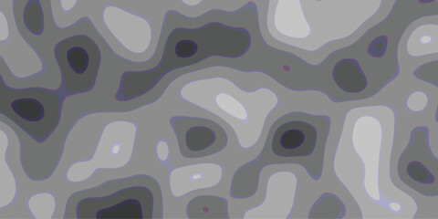 Abstract organic shapes in grayscale with subtle purple outlines, creating a topographic or cellular pattern with smooth, flowing contours and varying shades of grey, suitable for scientific or