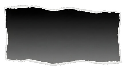 Torn paper with a black background isolated on transparent background