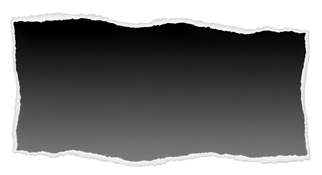Torn paper with a black background isolated on transparent background