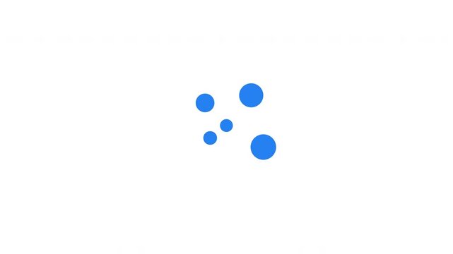 Bouncing five blue solid dots juggling loading icon animation. Animated loader isolated on white transparent. Web design component 4K video. Buffer, spinner, preloader. User interface element