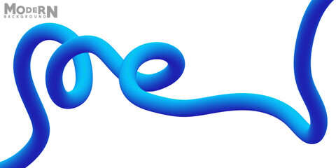 Abstract Blue Modern Background Design with Winding Shape and Clean White Space