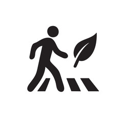 Pedestrian crossing icon vector