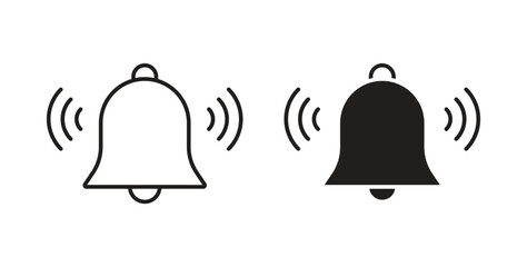 Bell icons set isolated on white background flat vector illustration.