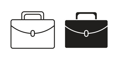 Briefcase icons set isolated on white background flat vector illustration.