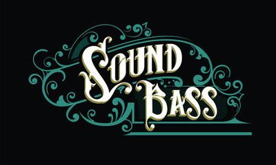 SOUND BASS lettering custom style design