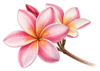 Frangipani flower isolated on white background png