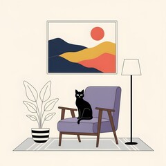 Cozy Corner with a Cat