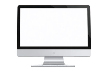 Fototapeta premium Blank computer monitor, silver frame, rectangular screen