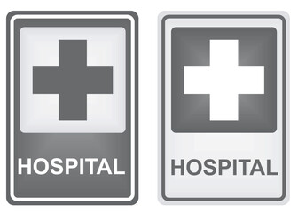 Hospital sign with cross. vector	
