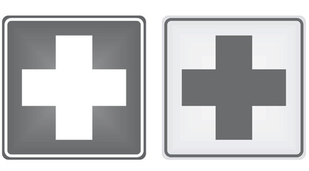 Obraz premium Hospital sign with cross. vector 