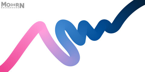 Fototapeta premium Abstract wavy background with gradient from pink to dark blue design