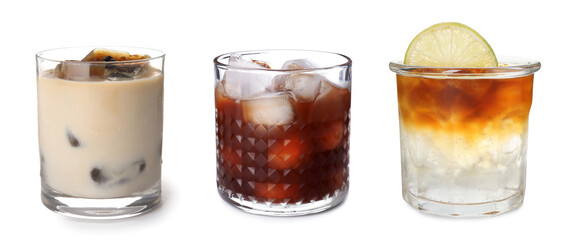 Iced coffee drinks isolated on white, set © New Africa