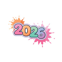 Festive 2026 New Year Colorful Vector Illustration 