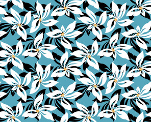 Seamless flowers pattern in vector. Abstract flower pattern design