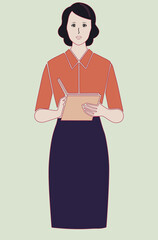 Professional Businesswoman Writing on Clipboard for Effective Project Management and Evaluation