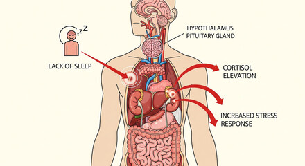 Lack of sleep affects body, increasing stress response and cortisol levels