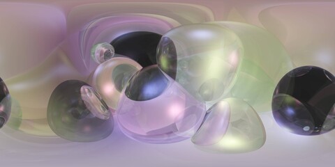 HDRI, environment map , Round panorama, spherical panorama, equidistant projection, panorama 360, Multicube, abstract background, kaleidoscope, 3d rendering