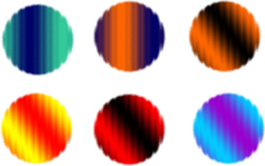 Colorful Gradient Circles Set with Neon Glow Texture PNG Design