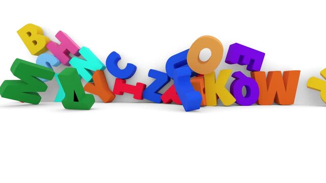 alphabet falling from A to Z