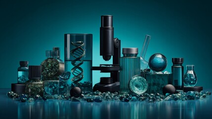 Obraz premium A glimpse into the molecular mechanisms of modern medicine. Film poster. Chemical rearrangement: subtle changes in a scientific blueprint. Poster design. Action poster.