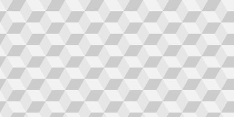 Vector structure box minimal white abstract cube square geometric tile hexagon mosaic wall grid wallpaper. white and gray geometric block cube isometric mosaic texture background.	
