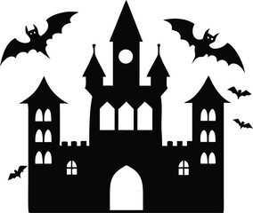 halloween castle vector illustration