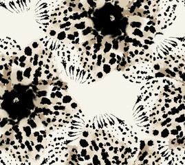 Watercolor flowers pattern. Abstract textile print pattern.