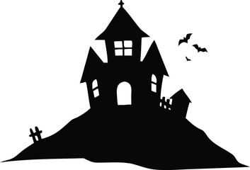 halloween castle vector illustration