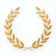 Golden laurel wreath symbol on a white background garlands decoration holiday isolated festive illustration winter christmas