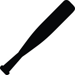 Black wooden baseball bat isolated on white background close-up