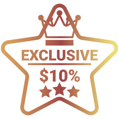  exclusive offer Icon, Flat style icon vector illustration, Suitable for website, mobile app, print, presentation, infographic and any other project.